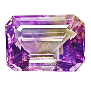 11.75 Ct Ametrine Bolivia Top Bi-Color Cheerful (16 x 11 mm) Emerald Cut Gems - Picture 1 of 5