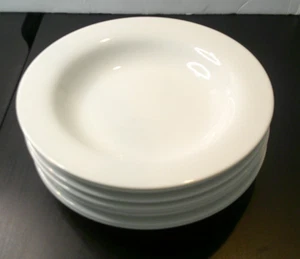 Crate & Barrel Set of 8 Soup Pasta Salad 9" Bowls White Porcelain - Picture 1 of 9
