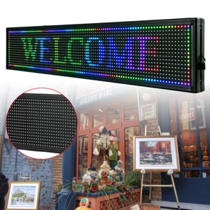 40"X8" LED RGB Sign Scrolling Message Display Board 7-Color Programmable Board - Picture 1 of 22