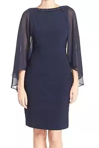 ADRIANNA PAPELL Sheath Dress With Cape NWT rrp $399.95 Size 10 & 12 US 6 & 8 - Picture 1 of 12
