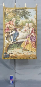 Vintage Französische Schöne Liebe Gartenszene Wandbehang Wandteppich 95x65 cm - Bild 1 von 14