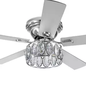 Breezary Ceiling Fan w/ Light Medium Indoor Flush Mount Remote Control Silver - Picture 1 of 6