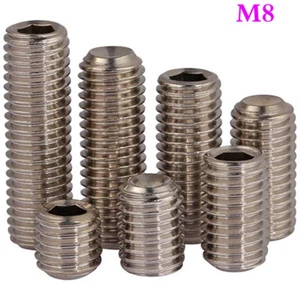 M8 x 1,25 Set prese a brugola punta in acciaio inox coppa viti DIN 916 - Foto 1 di 15