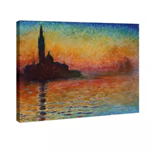 Canvas Wall Art Print Monet Painting Artwork Repro Home Decor Dusk in Venice - Picture 1 of 9