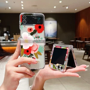 For Samsung Galaxy Z Flip7 Z Flip6 Flip5 4 3 Flowers Shockproof Phone Case Cover - Picture 1 of 17