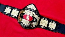 NWA WESTERN STATES HEAVYWEIGHT BELT IN 4MM ZINC PLATES & REAL 24k GOLD PLATING 