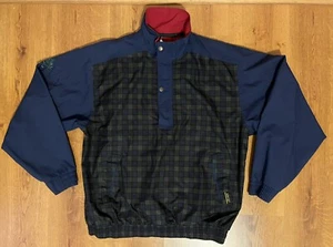 Vintage Gore-Tex Jacket Golf Tourney Pullover Half Zip Navy Green Plaid Men’s M - Picture 1 of 9