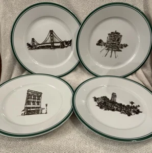 Apilco Williams Sonoma San Francisco Scenes Plates Set of 4 Vintage 8.5” EUC - Picture 1 of 10