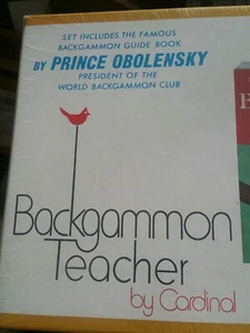 NEW 1970s Backgammon Teacher by Cardinal w/ PRINCE OBOLENSKY Book Sealed - Picture 1 of 6