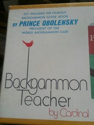 NEW 1970s Backgammon Teacher by Cardinal w/ PRINCE OBOLENSKY Book Sealed - Image 1 of 4