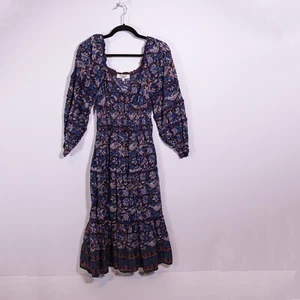 Sea New York Noah gesmokter V-Ausschnitt Stufen Pullover Midikleid blau geblümt 2 blau - Bild 1 von 4