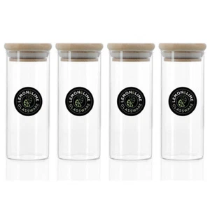 4x Lemon & Lime Camden 175ml Glass Jar Food Storage Airtight Container CLR w/Lid - Picture 1 of 5