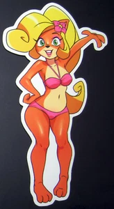 Pegatina original Coco Bandicoot de Crash Bandicoot 3,1"" x 6"" - versión A - Imagen 1 de 1