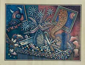 Alfredo Sosabravo Print Serigraphy ALBOROTO EN EL ATELIER, 1997 Contemporary Art - Picture 1 of 8
