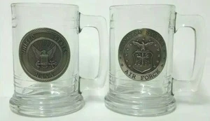 Taza aislada transparente de vidrio de la Fuerza Aérea de 16 oz regalo de peltre de patrimonio fino - Imagen 1 de 13