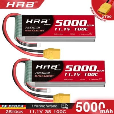 2Stück 11,1V 3S 5000mAh XT90 Lipo Akku für RC Hubschrauber Drohne Auto LKW FPV - Bild 1 von 4