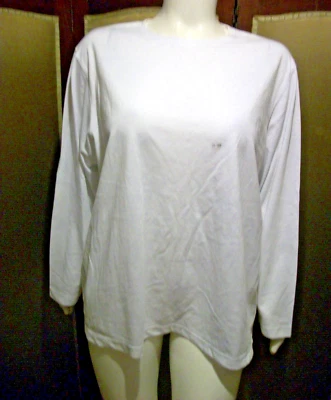全新带标签 26/28 码 Carolina Colours 白色长袖上衣胸部 58 英寸 X 长度 28 — 第 1/3 张图片
