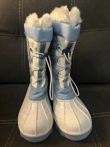 Snow Boots Women’s Size 3 Light Blue And White - Picture 1 of 3