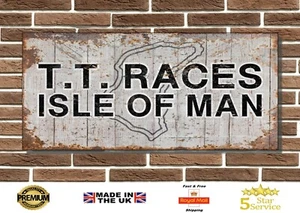 Isle of Man TT Races Metall Platine Schild Garage Schild Wandtafel Männerhöhle - Bild 1 von 3