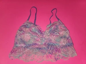 Pink By Victoria's Secret Colorful Lightweight Lace Wireless Bralette Size Small - Picture 1 of 6