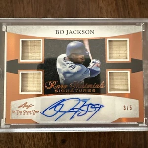 2024 Leaf In The Game Used Bo Jackson AUTO QUAD G/U BAT MEMORABILIA PIECES 3/5 - Picture 1 of 3