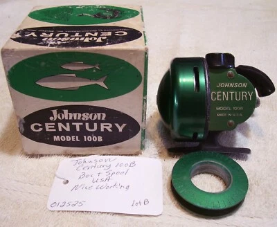 012525 JOHNSON CENTURY 100B REEL SEE REEL TAG  BOX+SPOOL NICE REEL LOT B - Image 1 of 4