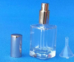 Parfum Flakon - Parfum Flasche NEU leer 50ml Kristallglas + Trichter-GOLD-506G - Bild 1 von 1