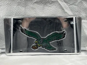 Philadelphia Eagles Throwback NFL Silver Lasercut License Plate Wincraft - Picture 1 of 1