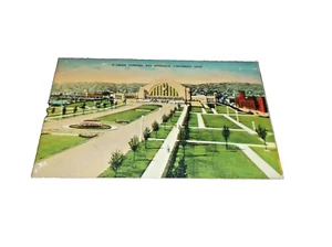 1942 CINCINNATI IUNION TERMINAL POST CARD WITH RPO POSTMARK FROM THE STATION - Picture 1 of 2