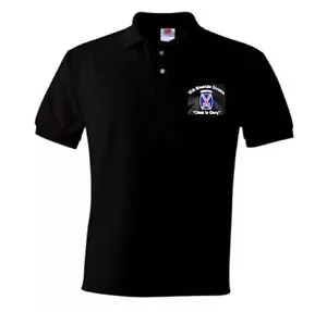 10TH MOUNTAIN DIVISION " CLIMB TO GLORY " EMBROIDERED LIGHTWEIGHT POLO SHIRT - Picture 1 of 1