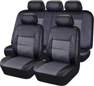 Luxury PU Leather Car Seat Covers, Full Set for Sedan SUV Truck, Airbag-Safe - Picture 1 of 6