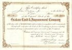VIRGINIA 1890, certificat boursier Graham Land & Improvement Company #8 Bluefield