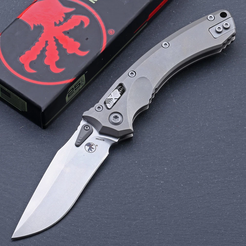 Cuchillo Plegable Anfibio Grande Caza Mango de Titanio Bloqueo de Eje Camping Bolsillo Foto 1 de 4