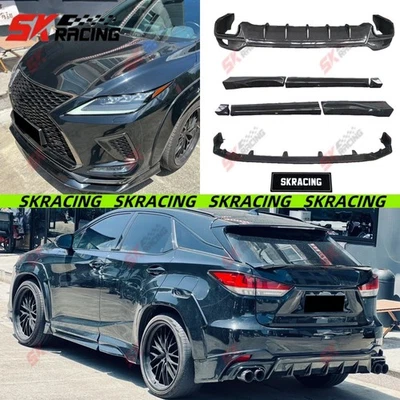 Kit de faldones laterales labios delanteros traseros de fibra de carbono para Lexus RX350 450h Sport 2020-2022 Foto 1 de 4