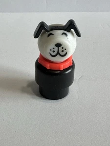 Fisher Price Collare Vintage Little People Cane Bianco Corpo Nero Rosso - Foto 1 di 4