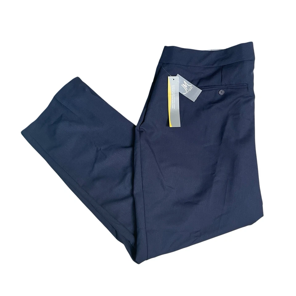 JM Collection Plus Size Curvy-fit Straight-leg Pants Blue 22w