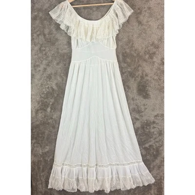 Camisón vintage de nailon Van Raalte Myth años 50 con volantes de encaje con volantes sin cordones 34  Foto 1 de 4