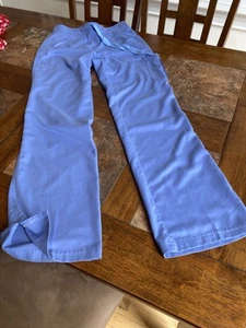 gray's anatomy scrubs Women Size XST (tall) Soft Poly Blue W Partial Drawstring - Picture 1 of 15