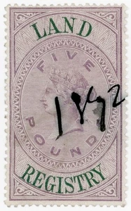 (I.B) QV Revenue : Land Registry £5 (1881) - Picture 1 of 1