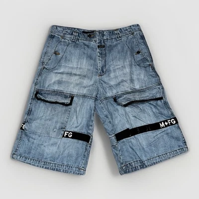 Pantalones Cortos de Jean Sueltos Marithe Francois Girbaud 34 Denim Carga Cinta de Transporte Y2K De Colección Foto 1 de 4