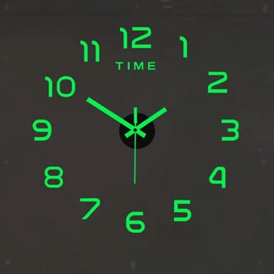 Luminous Wall Clock Stickers 40cm Frameless Round Simple Silent Clock 3D Wall - image 1 of 4