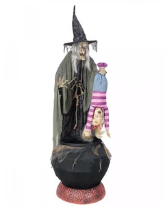 Böse Hexe Animatronic mit Kind als schaurige Halloweendeko - Bild 1 von 1