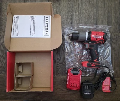 Craftsman V20 Brushless Hammer Drill CMCD732B  1.5 Ah Battery & Charger - Image 1 of 4