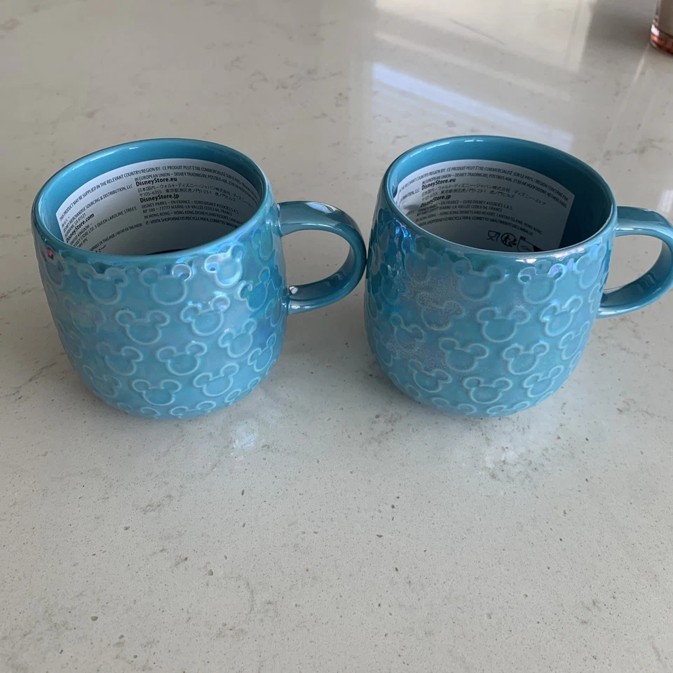   2-Новый Disney Parks Микки Маус поднятый значок бирюзовый Aqua переливающийся 16 унций кружка - Изображение 1 из 4
