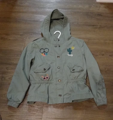 Jaqueta Tommy Hilfiger para Meninas com Capuz Verde com Bordado Snap Up Excelente Estado Usado Tamanho Médio 8-10 - Imagem 1 de 4