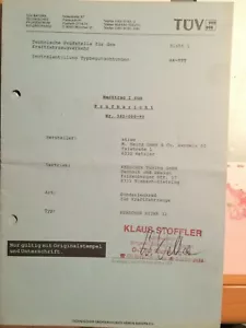 TÜV-Gutachten ATIWE Sportlenkrad Porsche 911 BMW 2002 Tii Sierra Cosworth uvm - Bild 1 von 1