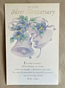 Happy 25th Silver Anniversary Greeting Card w/Envelope NEW - Bild 1 von 2