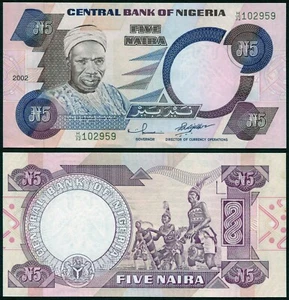 Nigeria 5 naira 2002 Sir A. T. Balewa Alhaji P24g UNC - Picture 1 of 9