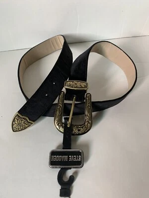 Cinturón Steve Madden Hebilla Dorada Y Negro Suade Talla M/L Nuevo Con Etiquetas Foto 1 de 4
