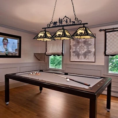Luz de mesa de billar Wellmet 45", luces de billar vintage para mesa de más de 7 pies 8 pies Foto 1 de 4
